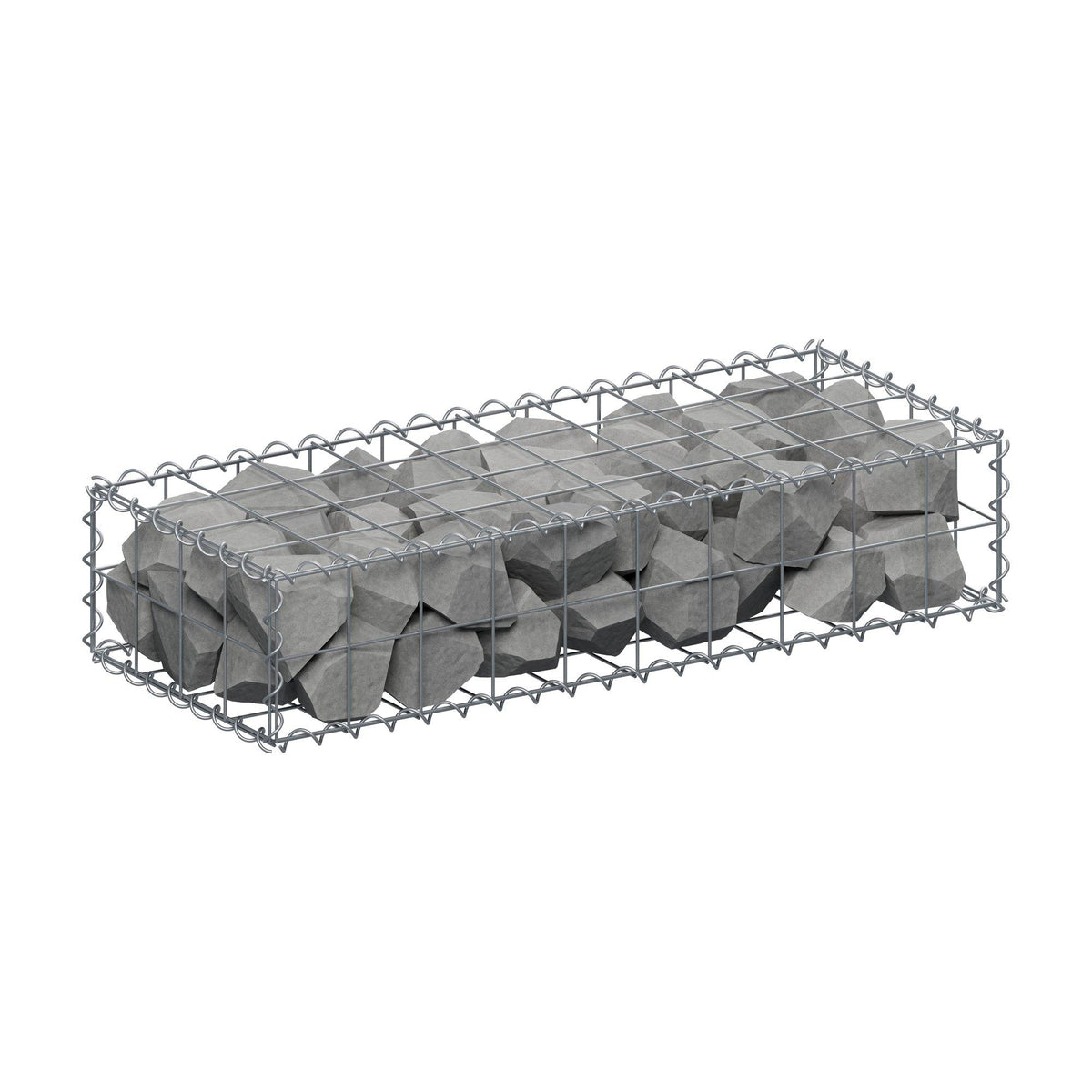 Gabione 100 cm x 20 cm x 40 cm (L x H x T), Maschenweite 10 cm x 10 cm, Spirale