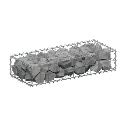 Gabione 100 cm x 20 cm x 40 cm (L x H x T), Maschenweite 10 cm x 10 cm, Spirale