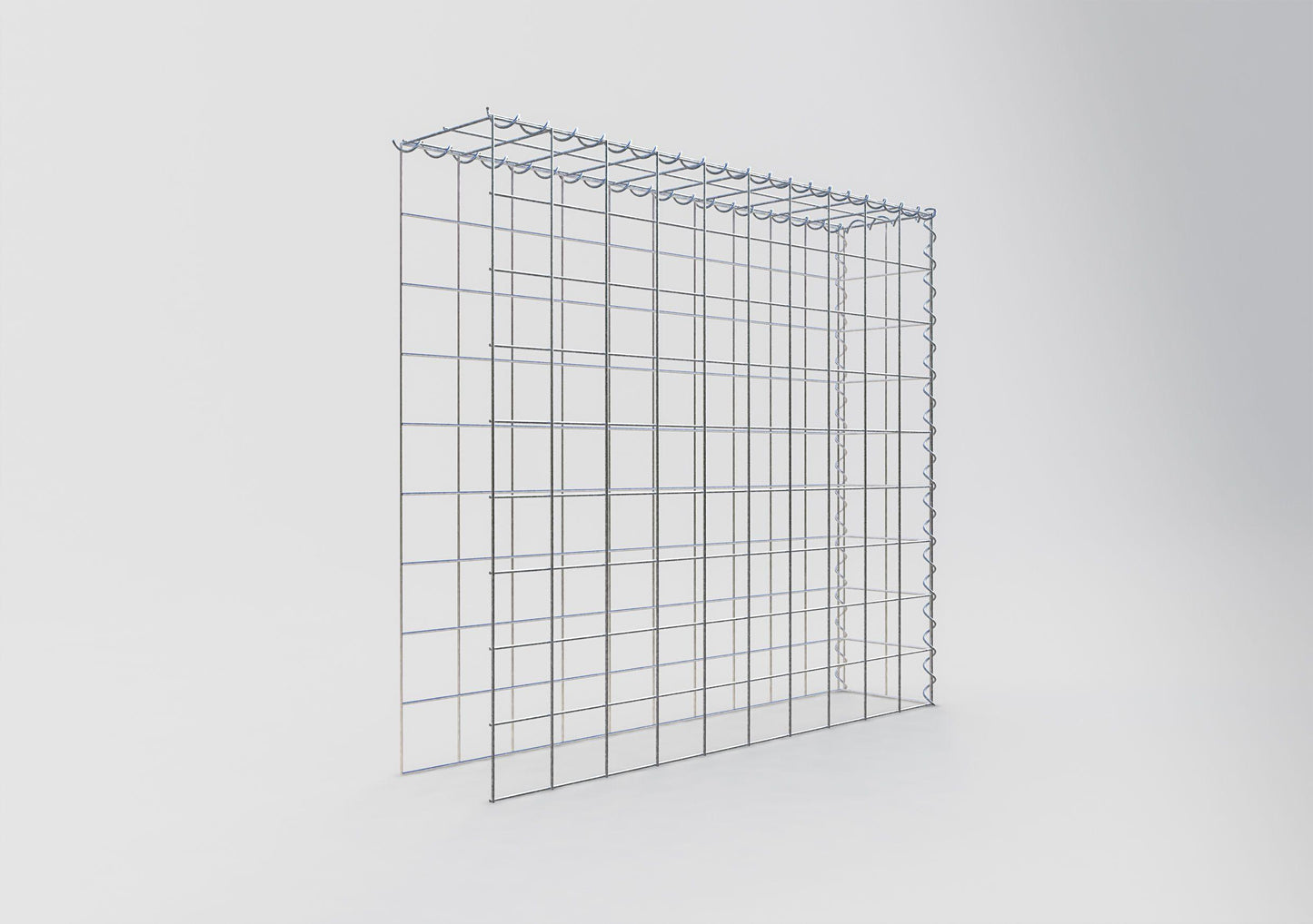 Gabião Tipo 4 100 cm x 90 cm x 20 cm (C x A x P), malhagem 10 cm x 10 cm, espiral