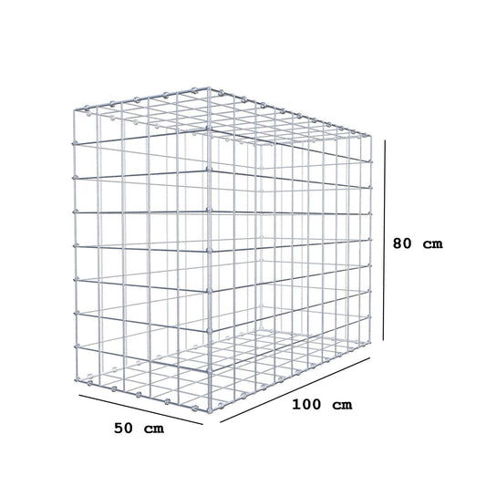 Gabbione 100 cm x 80 cm x 50 cm (L x H x P), maglia 10 x 10 cm, anello a spirale