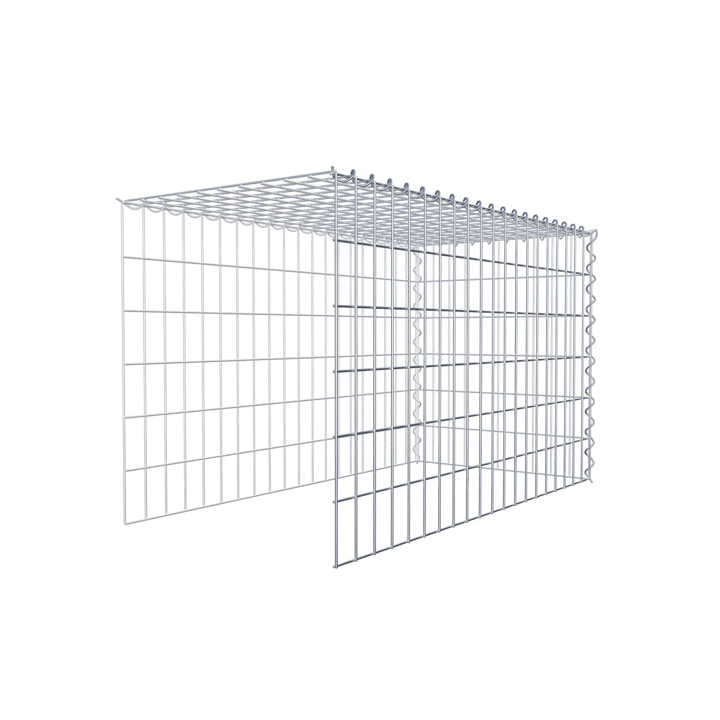 Gabion rapporté type 4 100 cm x 60 cm x 50 cm (L x H x P), mailles 5 cm x 10 cm, spirale