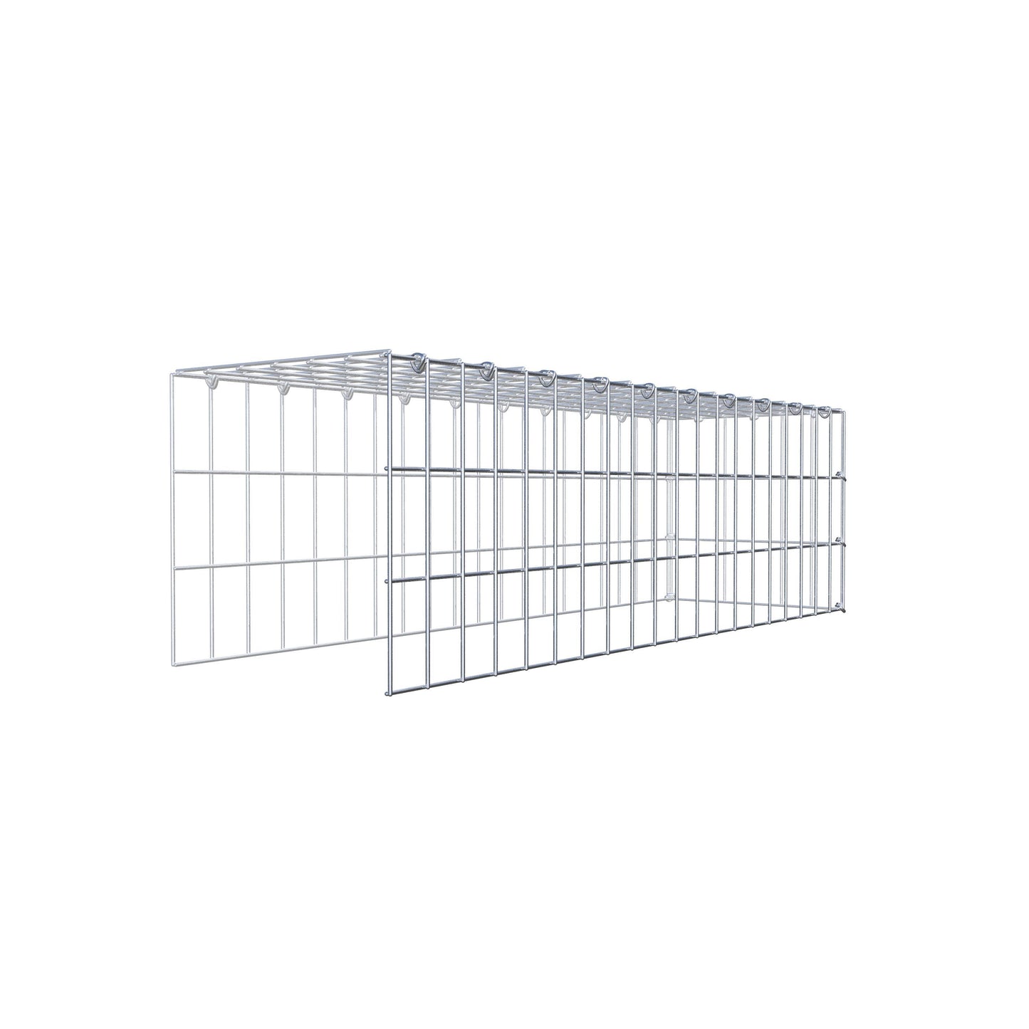Gavión adicional tipo 4 100 cm x 30 cm x 30 cm (L x A x P), malla 5 cm x 10 cm, anillo en C