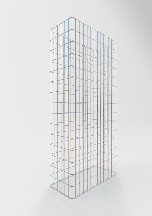 Gabionenzaun Länge 72 cm, Höhe 160 cm, Tiefe 32 cm, Maschenweite 5 x 10 cm