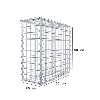 Gabione 50 cm x 50 cm x 20 cm (L x H x T), Maschenweite 5 cm x 5 cm, Spirale