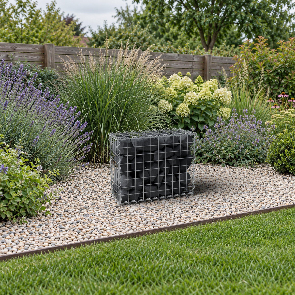 Gabione 50 cm x 40 cm x 20 cm (L x H x T), Maschenweite 5 cm x 5 cm, Spirale