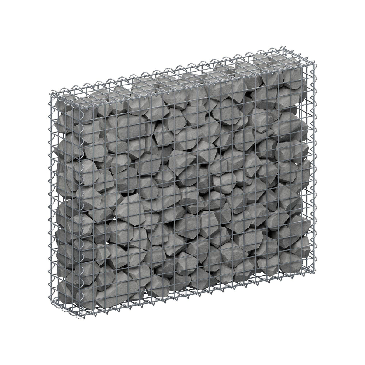 Gabion 100 cm x 80 cm x 20 cm (L x H x D), maskstorlek 5 cm x 5 cm, spiral