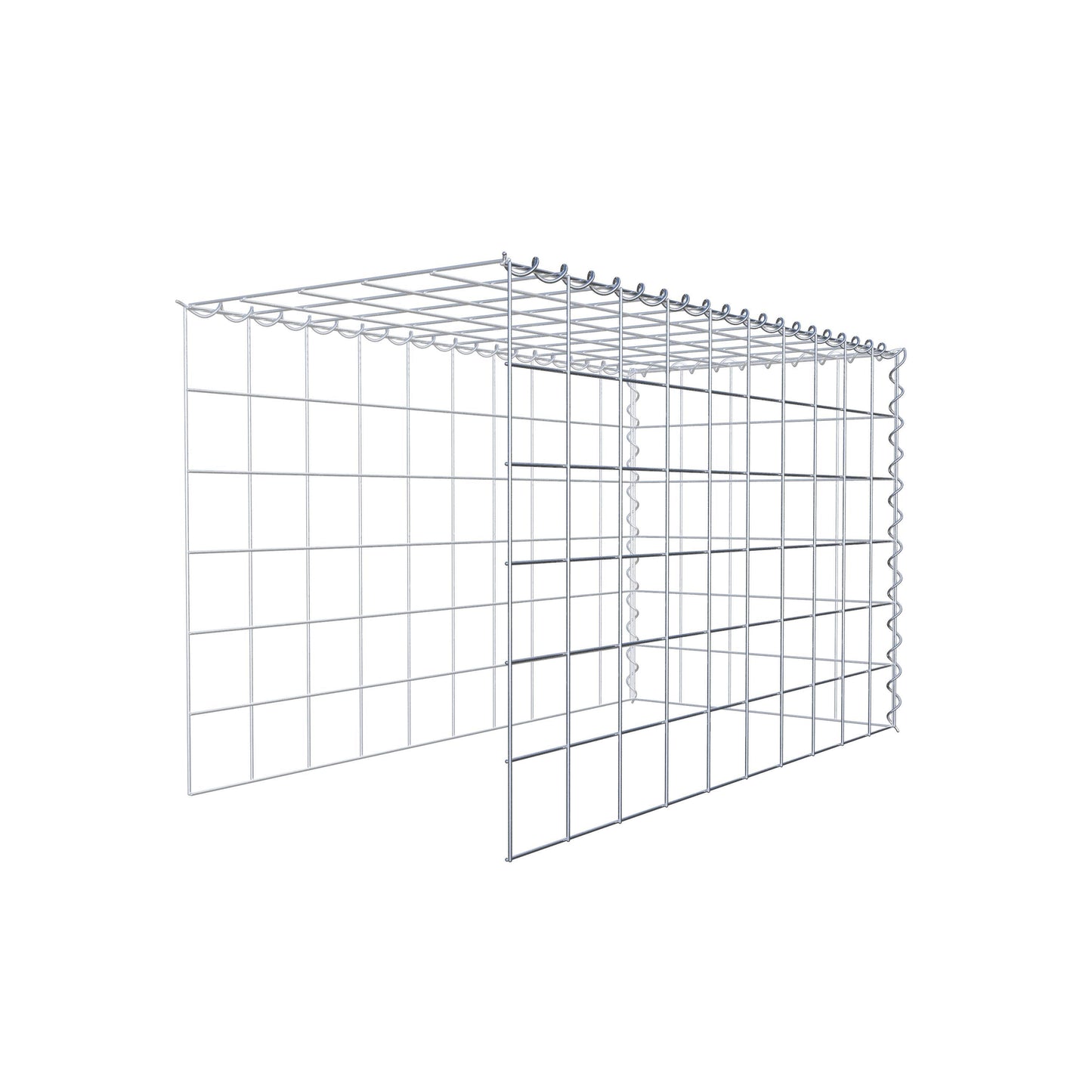 Opvokset gabion type 4 100 cm x 60 cm x 50 cm (L x H x D), maskestørrelse 10 cm x 10 cm, spiral