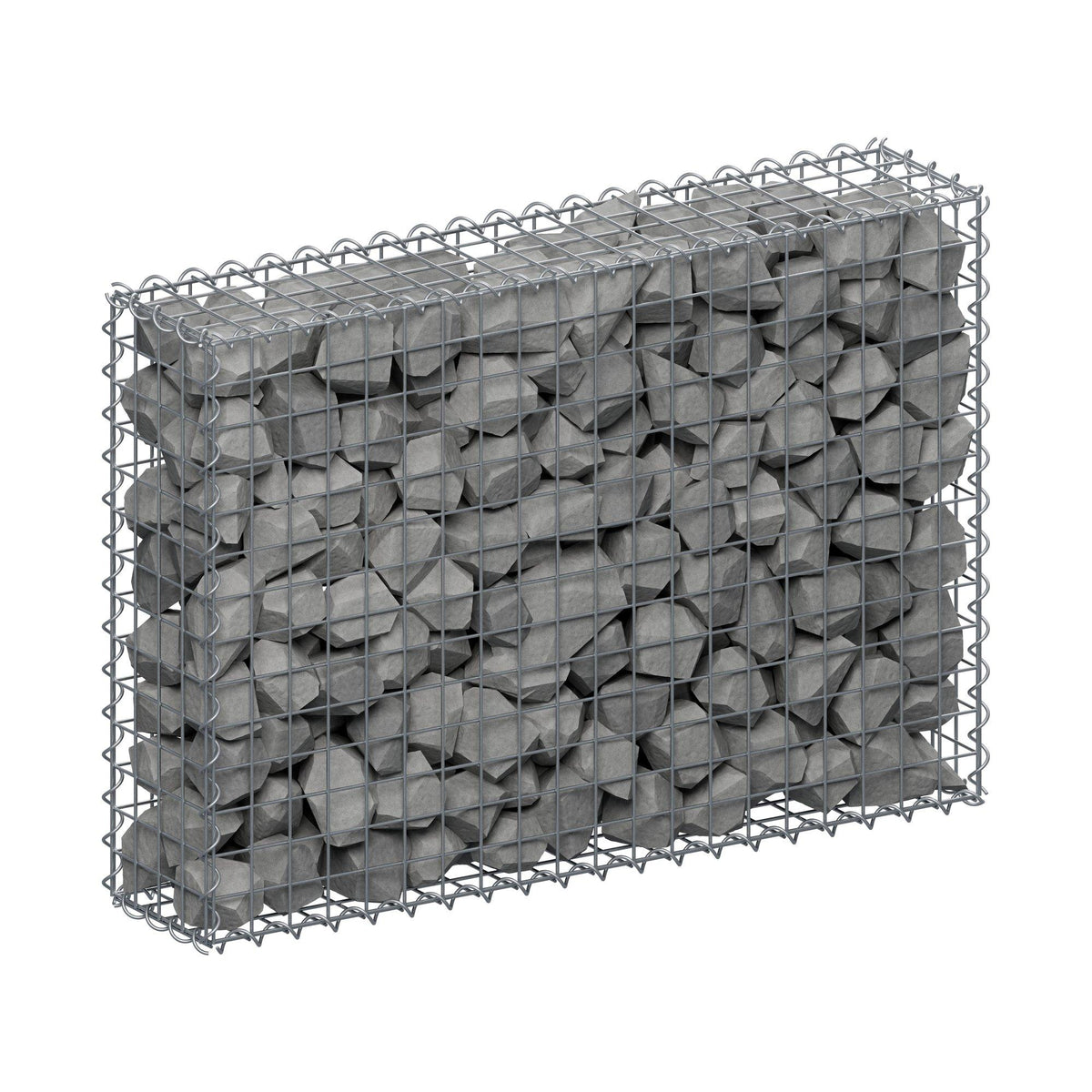 Gabião 100 cm x 70 cm x 20 cm (C x A x P), malhagem 5 cm x 5 cm, espiral