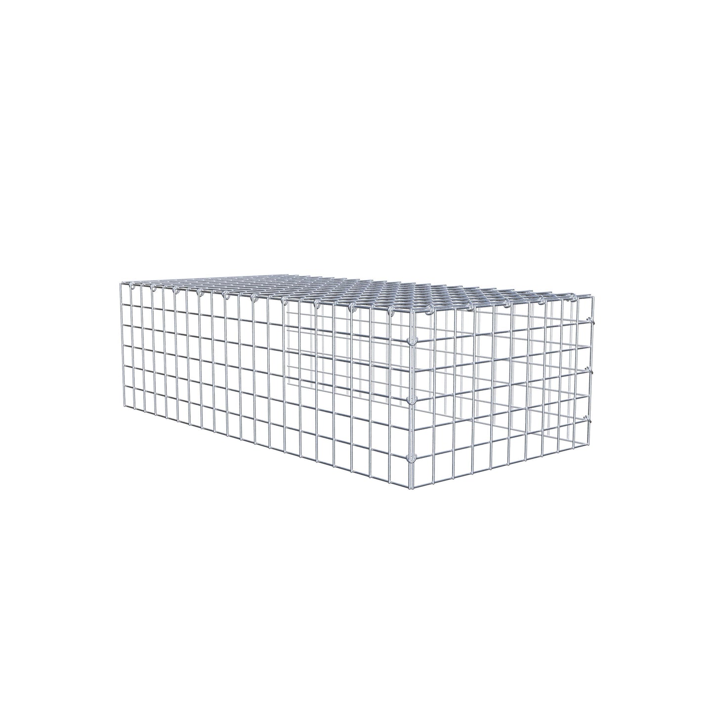 Gavión acoplable tipo 4 100 cm x 30 cm x 50 cm (L x A x P), malla 5 cm x 5 cm, anillo en C