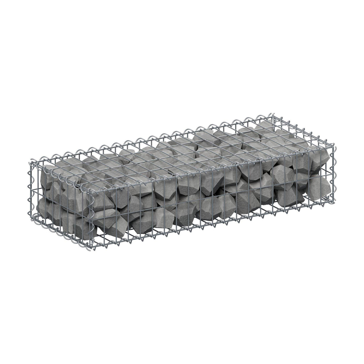 Gabion 100 cm x 20 cm x 40 cm (L x H x D), maskestørrelse 5 cm x 10 cm, spiral