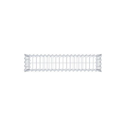 Schanskorf 100 cm x 40 cm x 20 cm (L x H x D), maaswijdte 5 cm x 10 cm, spiraalvormig