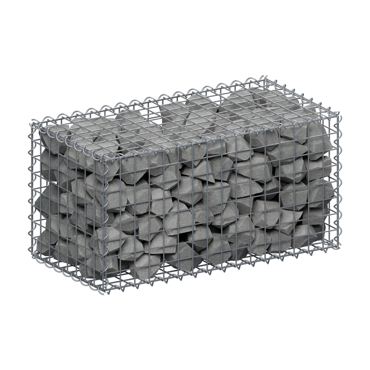 Gabion 80 cm x 40 cm x 40 cm (L x H x D), maskestørrelse 5 cm x 5 cm, spiral