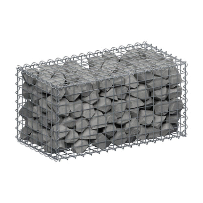 Gabion 80 cm x 40 cm x 40 cm (L x H x D), maskestørrelse 5 cm x 5 cm, spiral