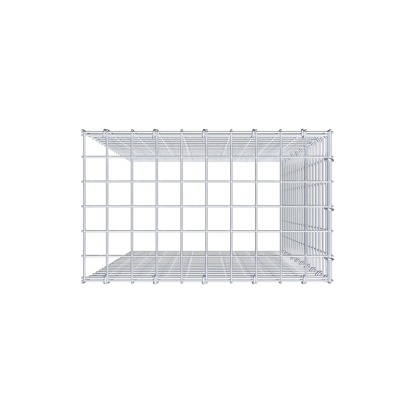 Type 4 oplegkorf 100 cm x 50 cm x 30 cm (L x H x D), maaswijdte 5 cm x 5 cm, C-ring
