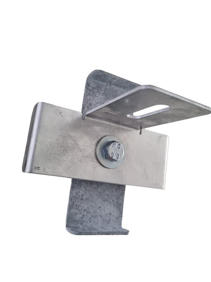 Morsetto con staffa per recinzione Dimensione rete 10 x 10 cm, zincato