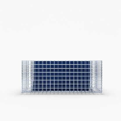Lecho elevado rectangular 100 cm x 40 cm x 40 cm (largo x alto x fondo), malla 5 x 5 cm, espesor de pared 10 cm