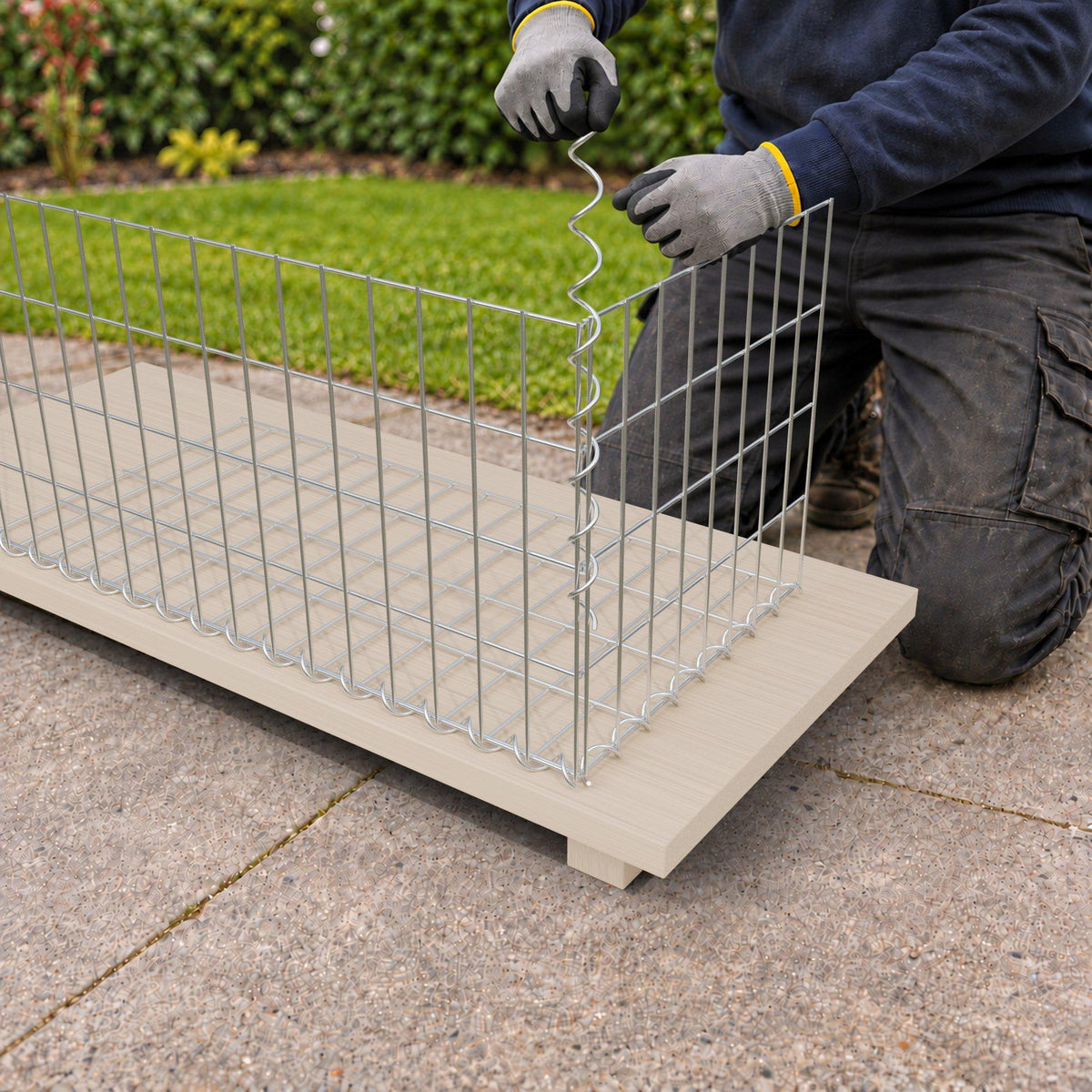 Gabion 80 cm x 40 cm x 40 cm (L x H x D), maskstorlek 5 cm x 10 cm, spiral