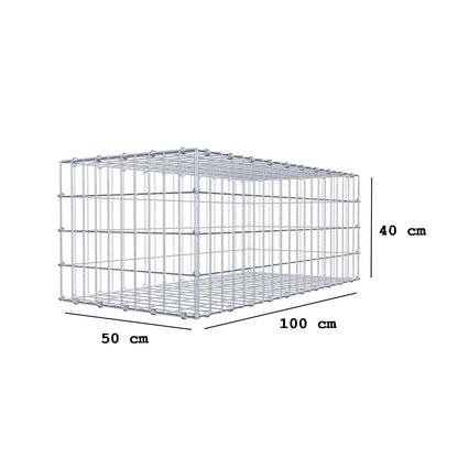 Gabbione 100 cm x 40 cm x 50 cm (L x H x P), maglia 5 x 10 cm, anello a spirale
