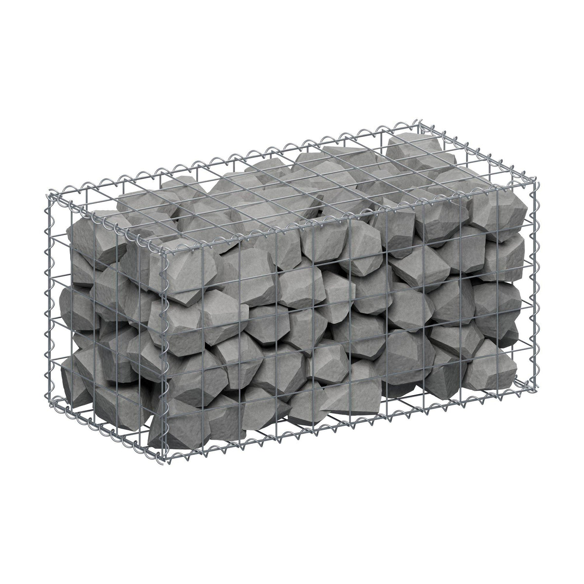 Gabião 100 cm x 50 cm x 50 cm (C x A x P), malhagem 10 cm x 10 cm, espiral