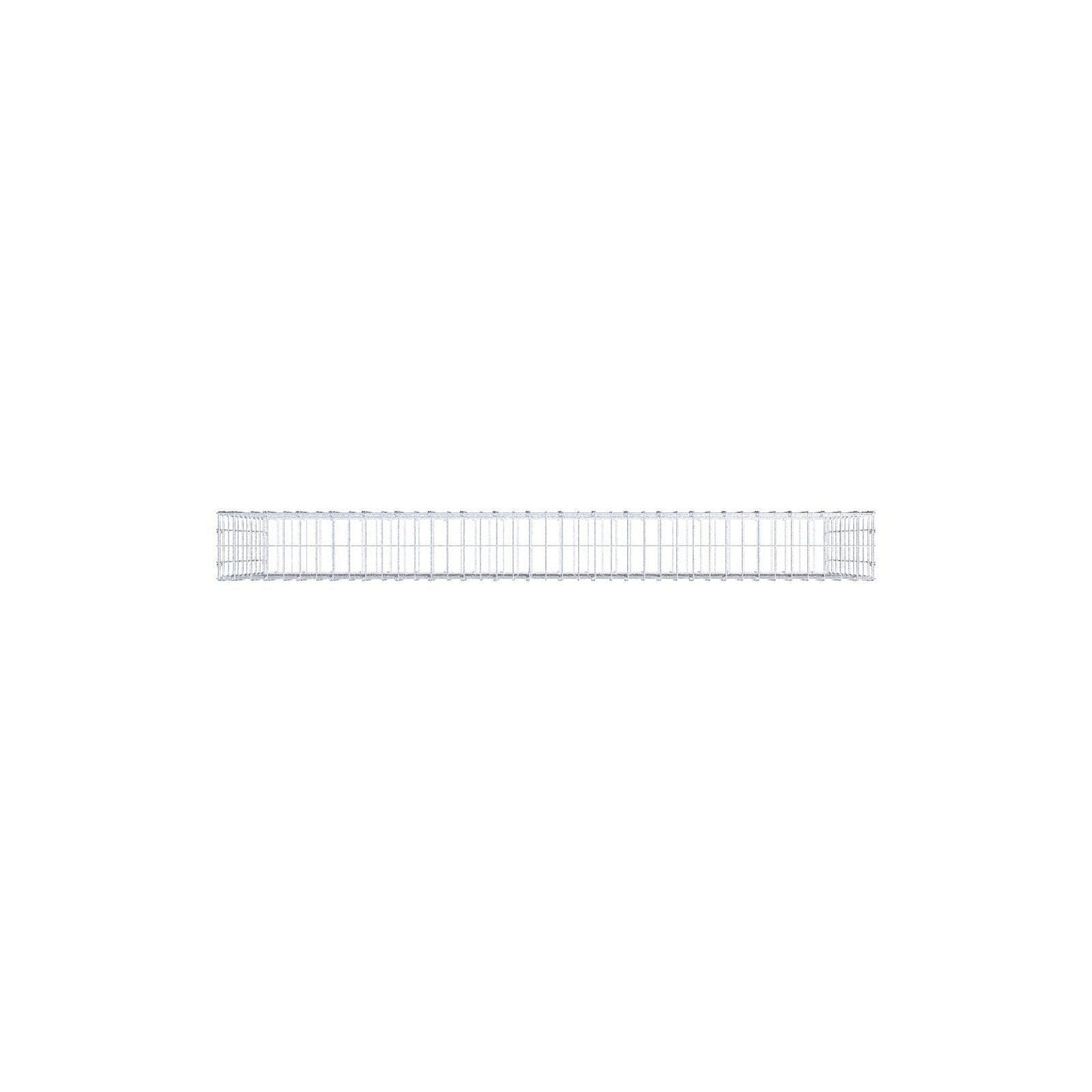 Gabion 200 cm x 100 cm x 20 cm (L x H x D), maskestørrelse 5 x 10 cm, spiralring