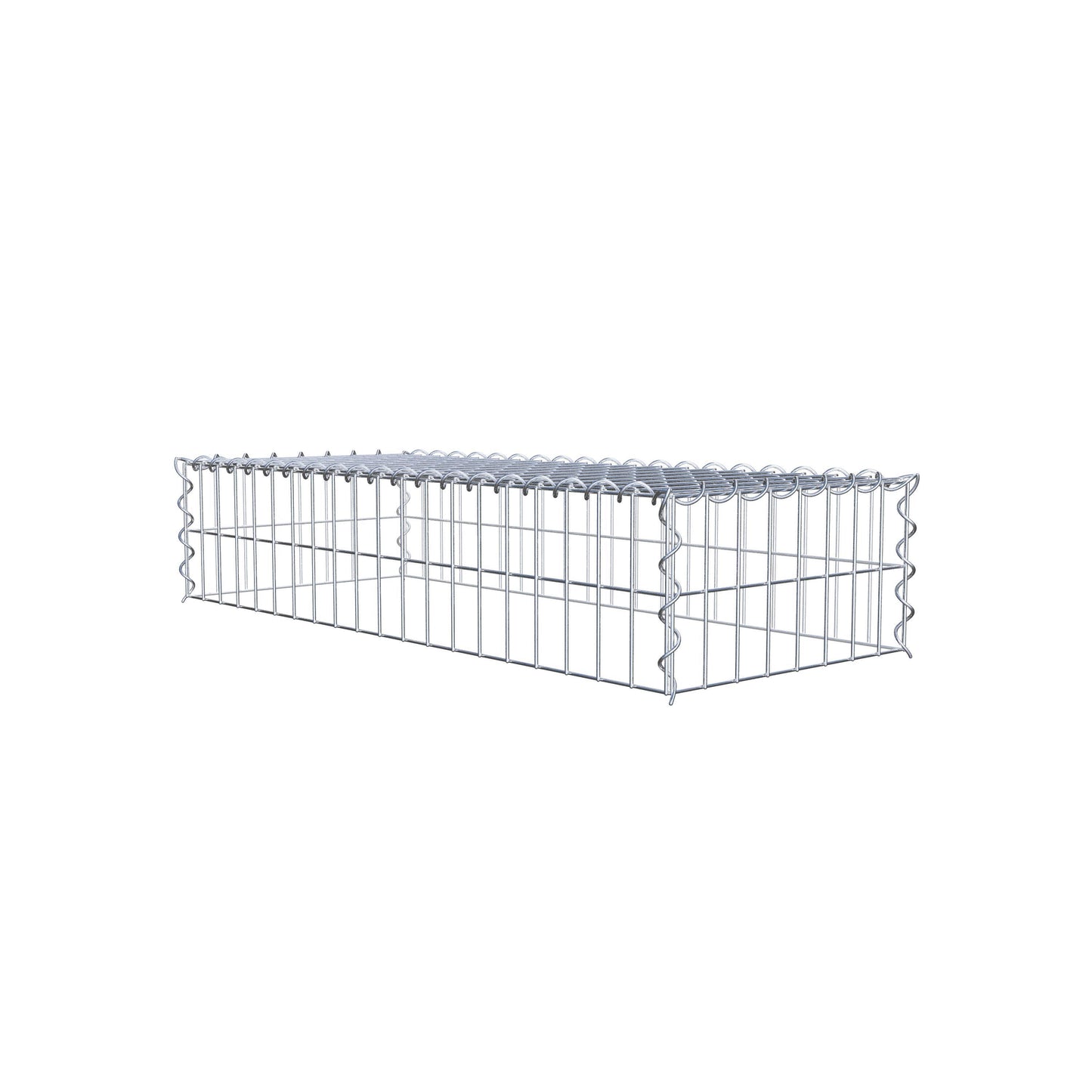 Opvokset gabion type 3 100 cm x 20 cm x 40 cm (L x H x D), maskestørrelse 5 cm x 10 cm, spiral