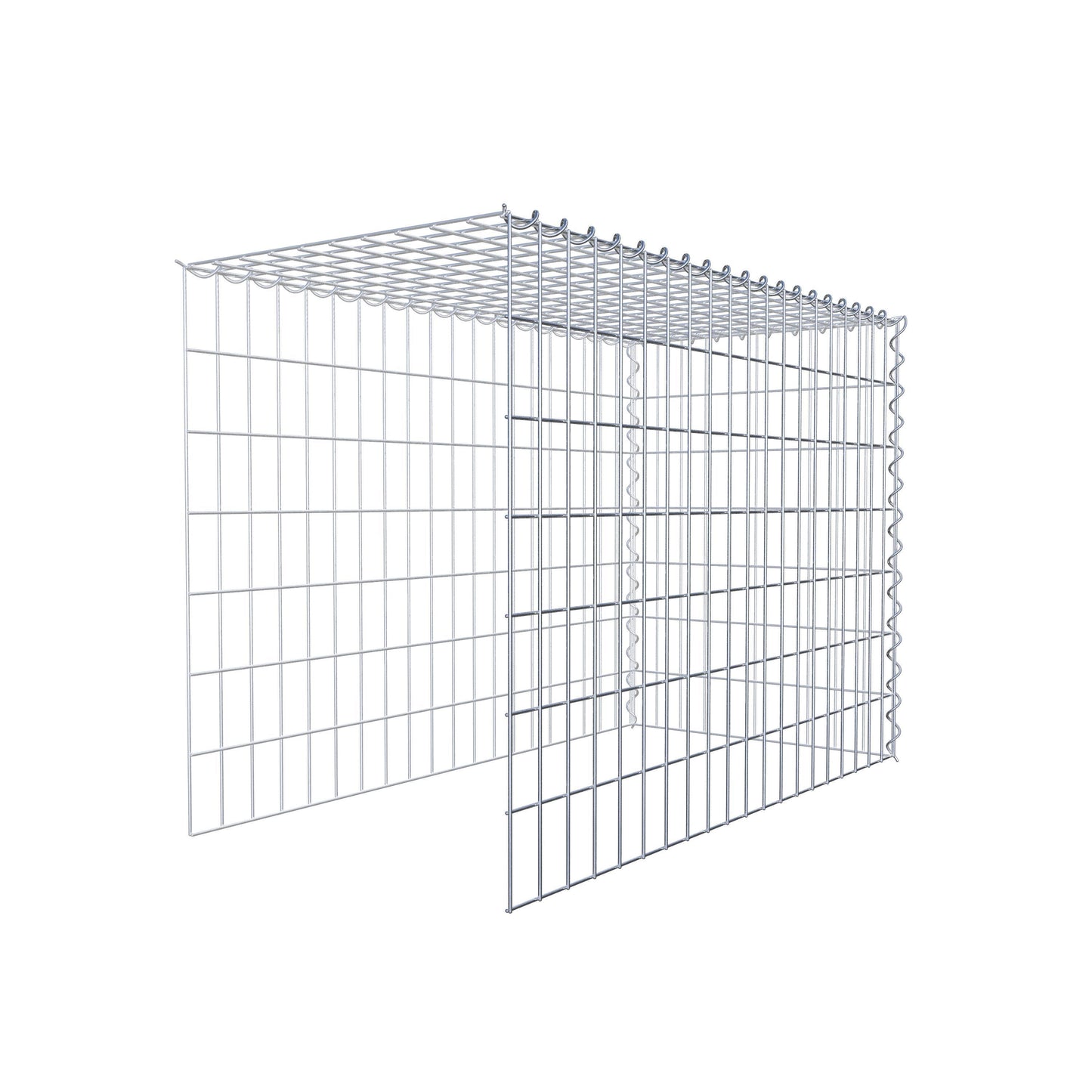Opvokset gabion type 4 100 cm x 70 cm x 50 cm (L x H x D), maskestørrelse 5 cm x 10 cm, spiral