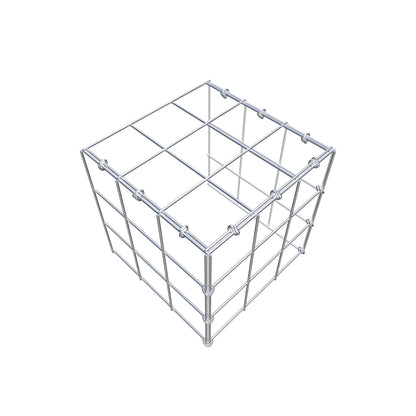 Opbouw schanskorf type 4 30 cm x 30 cm x 30 cm (L x H x D), maaswijdte 10 cm x 10 cm, C-ring