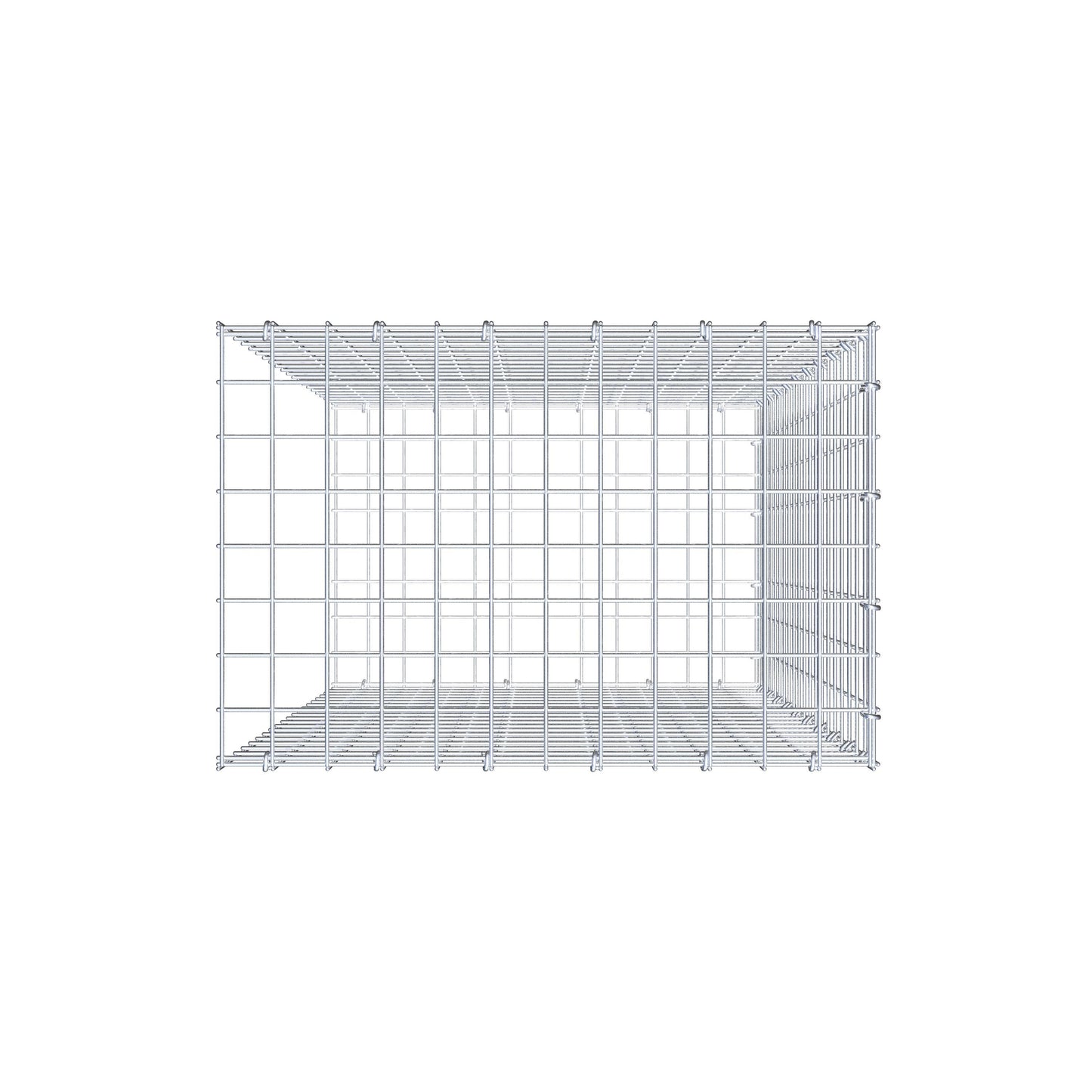 Gavión complementario de tipo 2 100 cm x 60 cm x 40 cm (largo x alto x fondo), malla 5 cm x 5 cm, anillo en C
