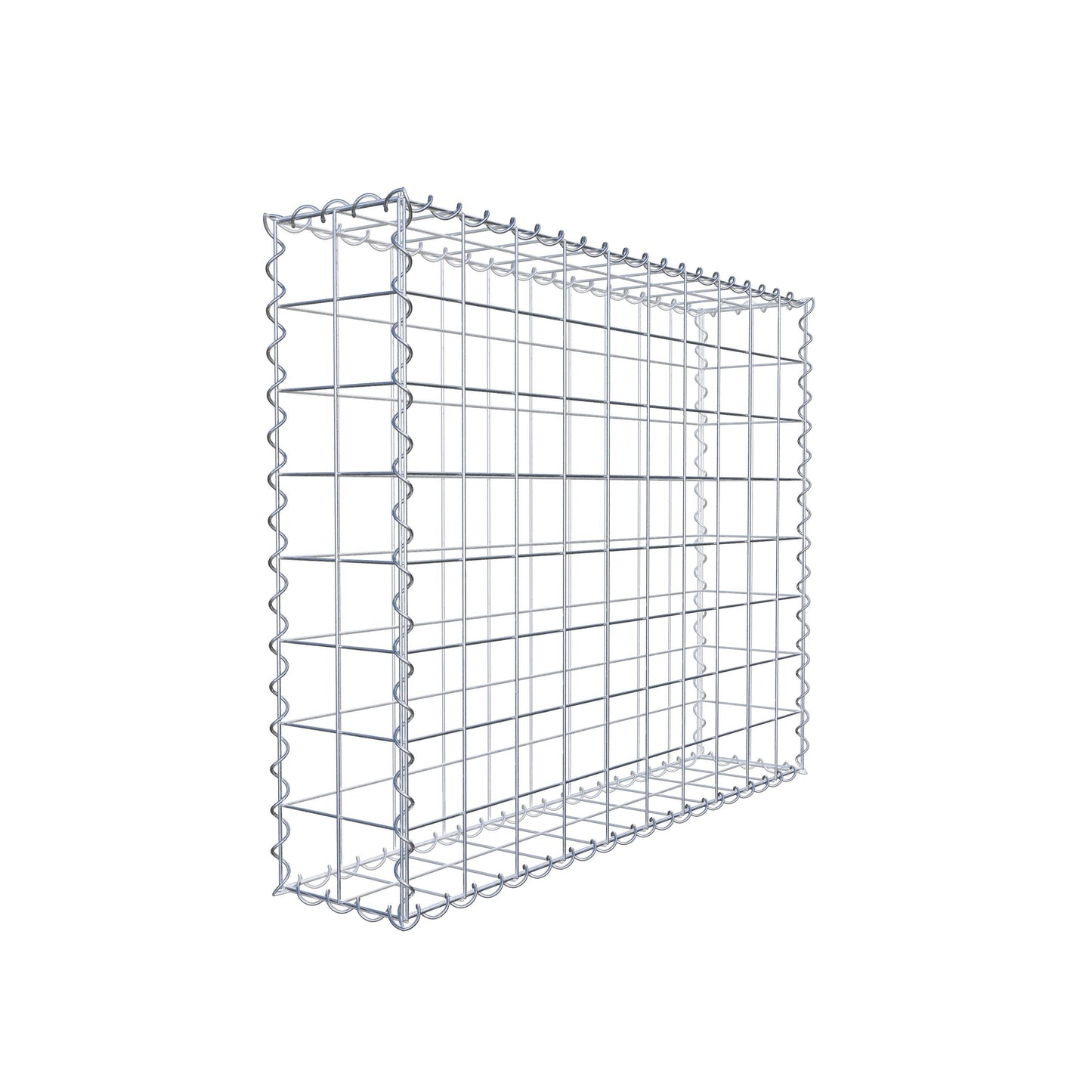 Gabione 100 cm x 80 cm x 20 cm (L x H x T), Maschenweite 10 cm x 10 cm, Spirale