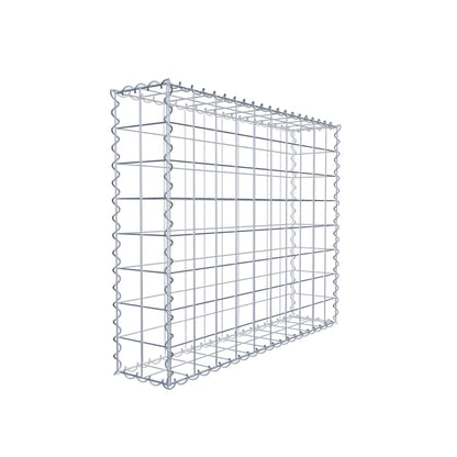 Gabione 100 cm x 80 cm x 20 cm (L x H x T), Maschenweite 10 cm x 10 cm, Spirale