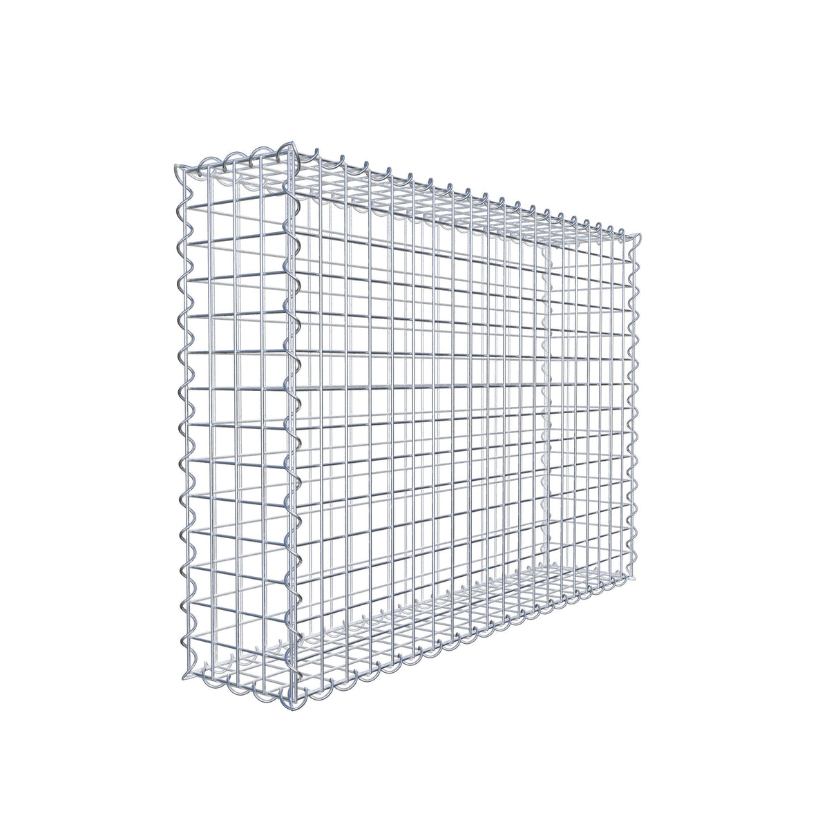 Gabião 100 cm x 70 cm x 20 cm (C x A x P), malhagem 5 cm x 5 cm, espiral