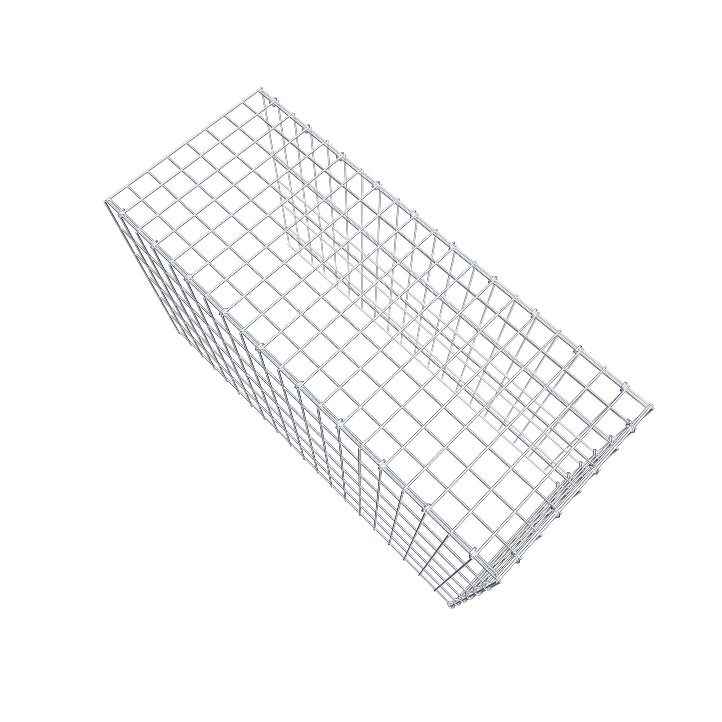 Typ 4 påbyggnadsgabion 100 cm x 60 cm x 40 cm (L x H x D), maskstorlek 5 cm x 10 cm, C-ring