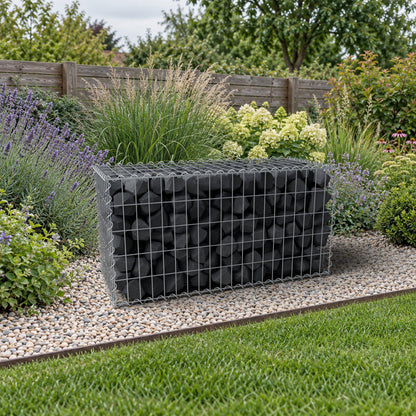 Gabione 100 cm x 50 cm x 40 cm (L x H x T), Maschenweite 5 cm x 10 cm, Spirale