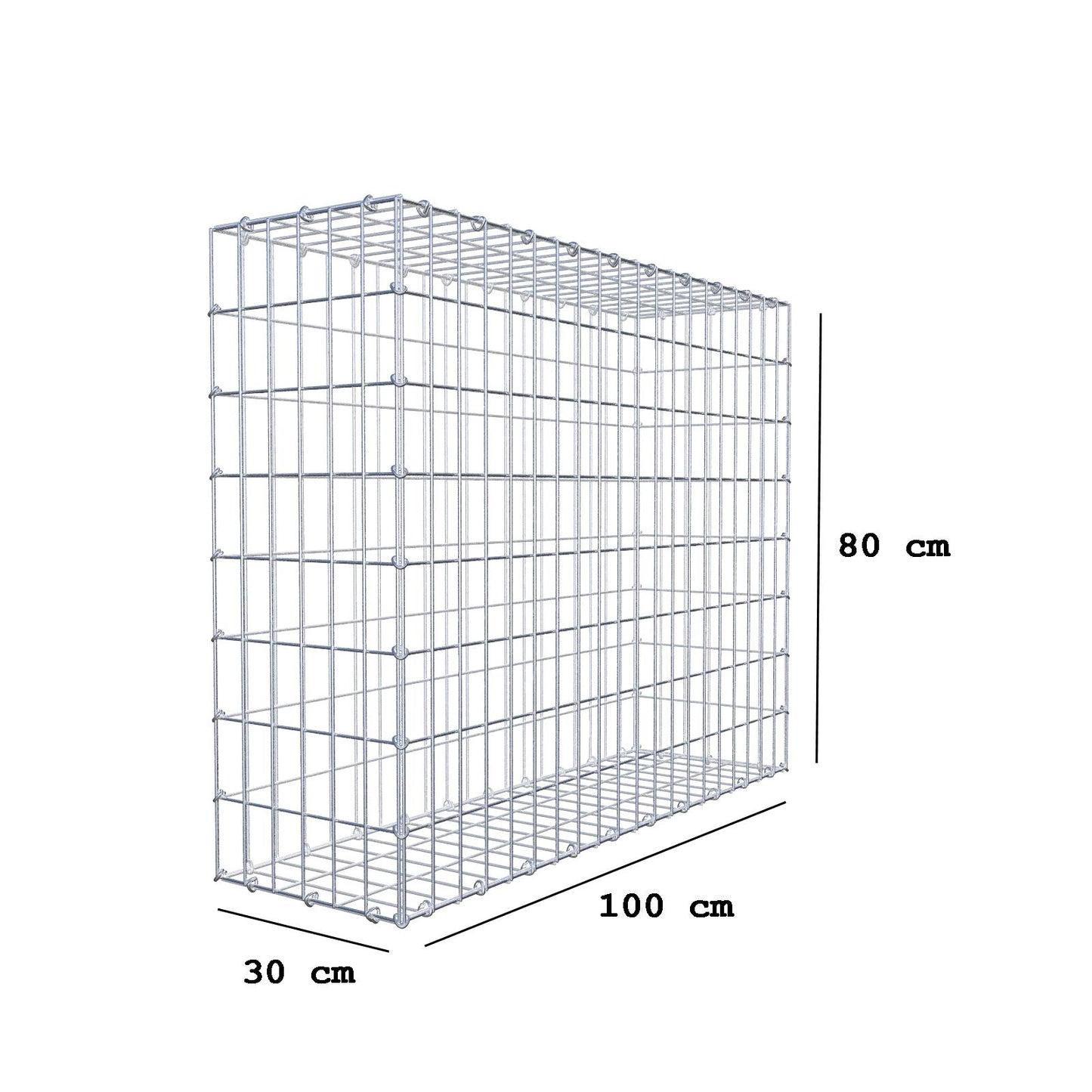 Schanskorf 100 cm x 80 cm x 30 cm (L x H x D), maaswijdte 5 cm x 10 cm, C-ring