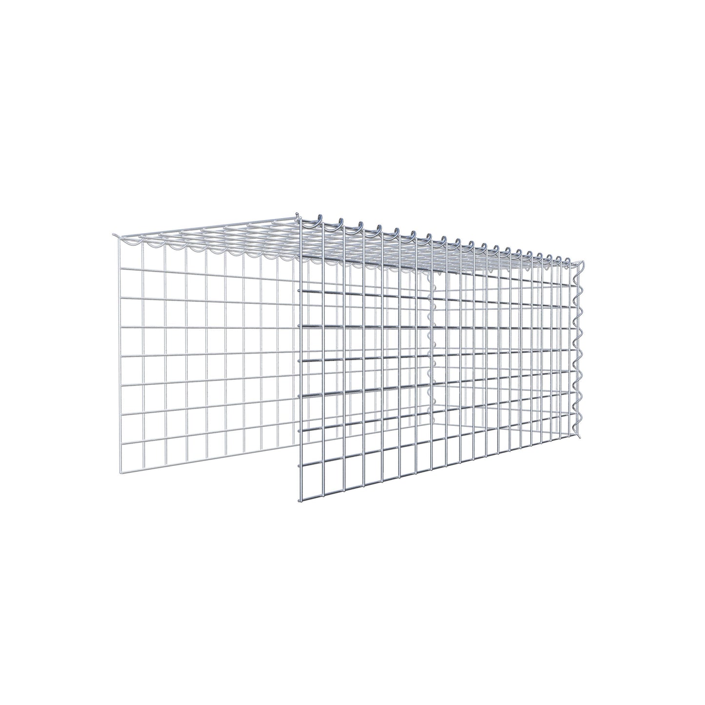 Gabbione aggiuntivo tipo 4 100 cm x 40 cm x 40 cm (L x A x P), dimensione maglia 5 cm x 5 cm, a spirale
