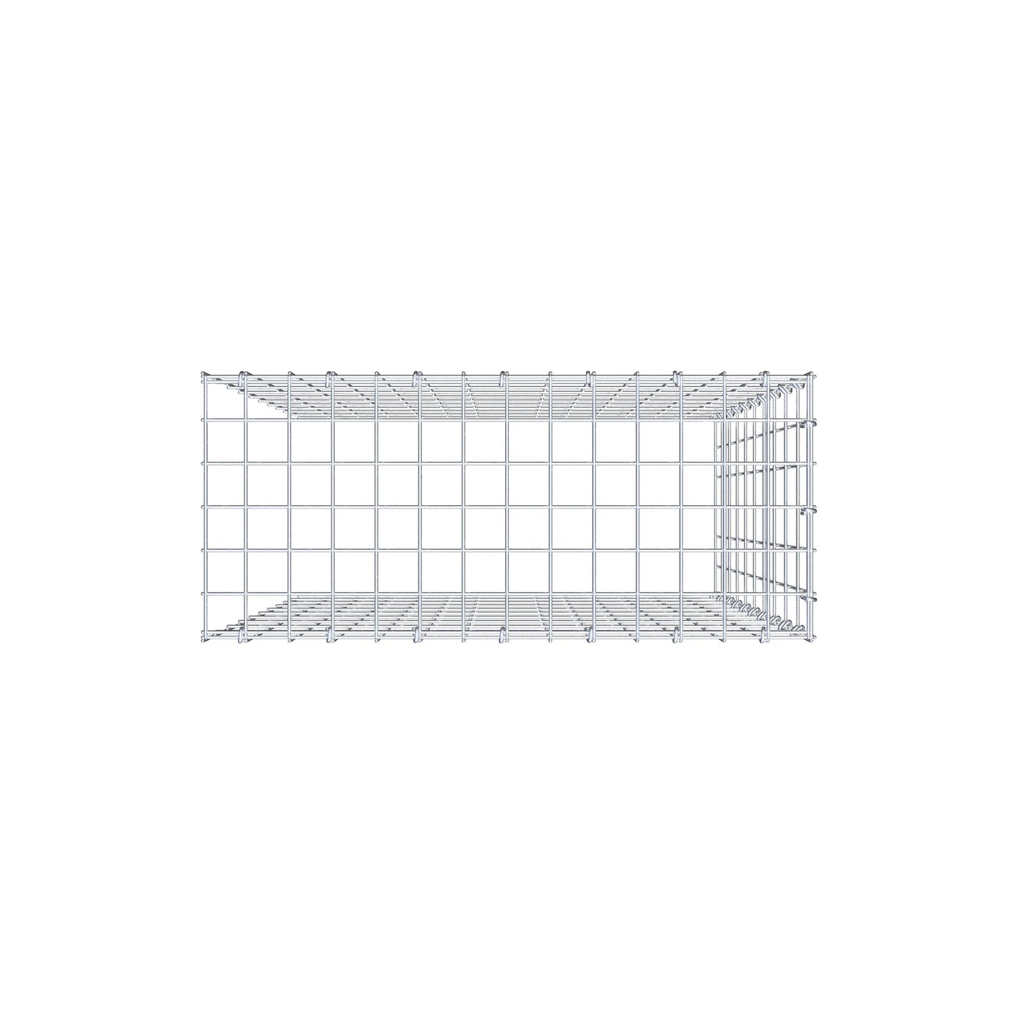 Fourche rapportée type 4 100 cm x 70 cm x 30 cm (L x H x P), mailles 5 cm x 10 cm, anneau en C