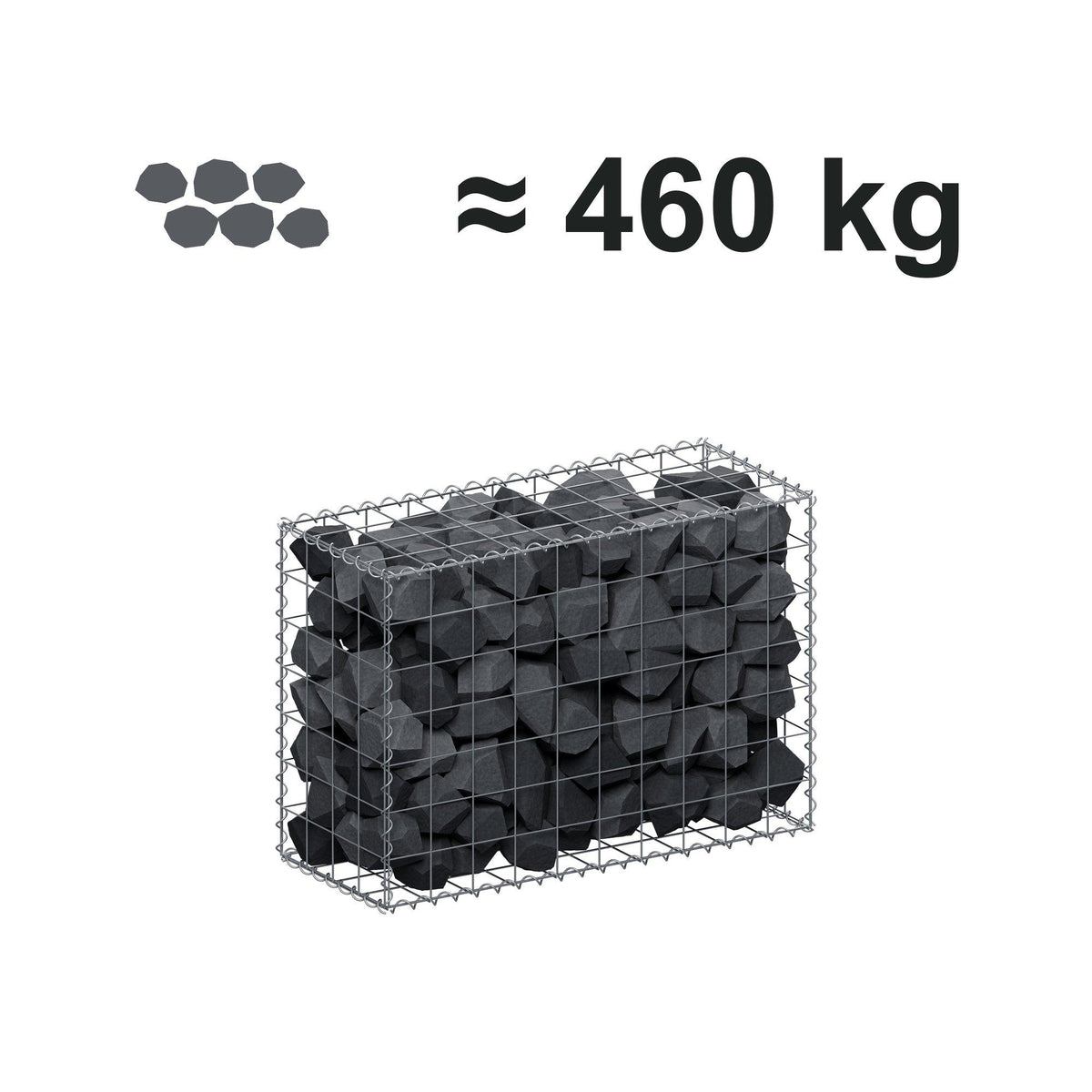 Gabion 100 cm x 70 cm x 40 cm (L x H x D), maskstorlek 10 cm x 10 cm, spiral