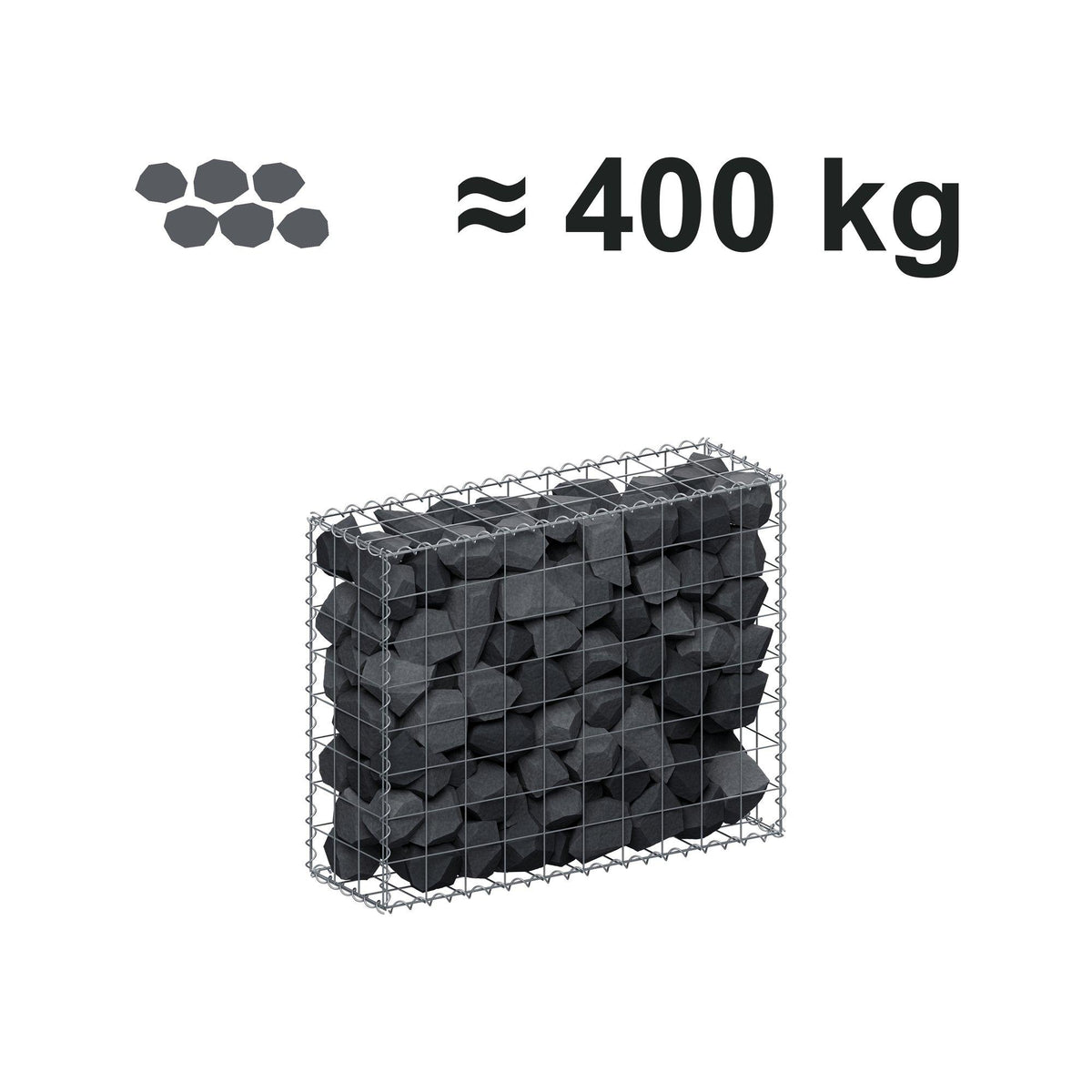 Gabion 100 cm x 80 cm x 30 cm (L x H x P), mailles 10 cm x 10 cm, spirale