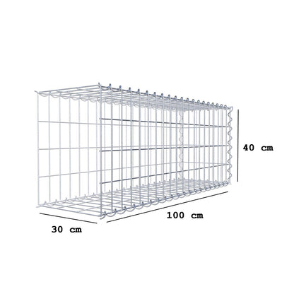 Gabbione aggiuntivo tipo 2 100 cm x 40 cm x 30 cm (L x A x P), maglia 5 cm x 10 cm, spirale