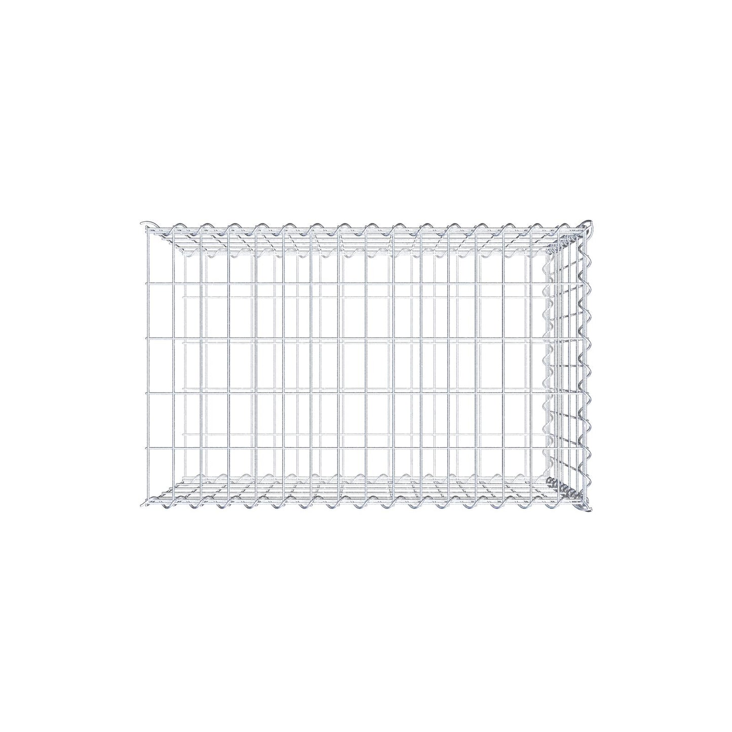 Gabião tipo 2 80 cm x 50 cm x 50 cm (C x A x P), malhagem 5 cm x 10 cm, espiral