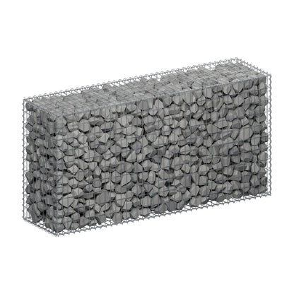 Gabion 200 cm x 100 cm x 50 cm (L x H x D), maskestørrelse 5 cm x 10 cm, spiral