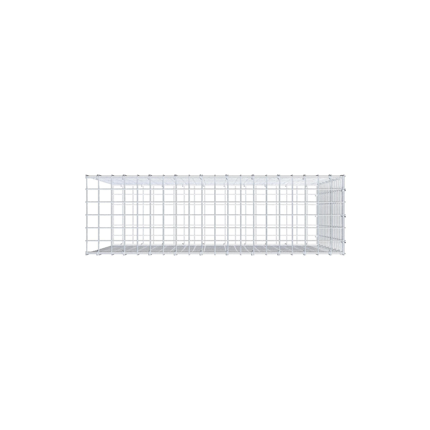 Monteret gabion type 2 100 cm x 80 cm x 30 cm (L x H x D), maskestørrelse 5 cm x 5 cm, C-ring