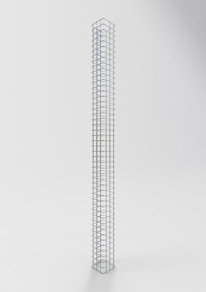 Coluna de gabião quadrada 17 cm x 17 cm, 230 cm de altura, PM 5 cm x 5 cm