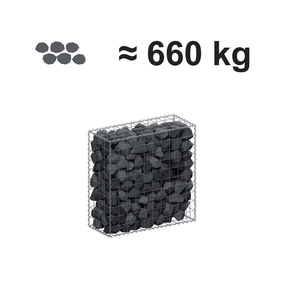 Gabione 100 cm x 100 cm x 40 cm (L x H x T), Maschenweite 10 cm x 10 cm, Spirale