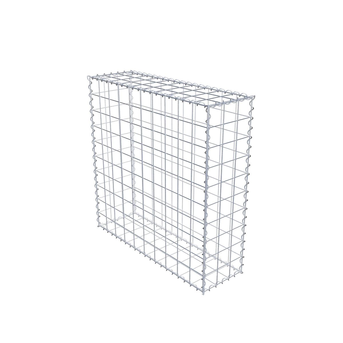 Gabione 100 cm x 100 cm x 30 cm (L x H x T), Maschenweite 10 cm x 10 cm, Spirale