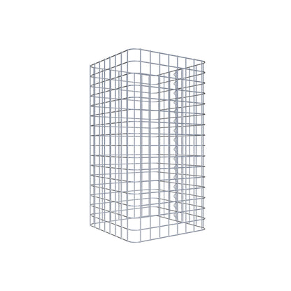 Schanskorfzuil, hoekig 42 cm x 42 cm, 80 cm hoog, MW 5 cm x 5 cm
