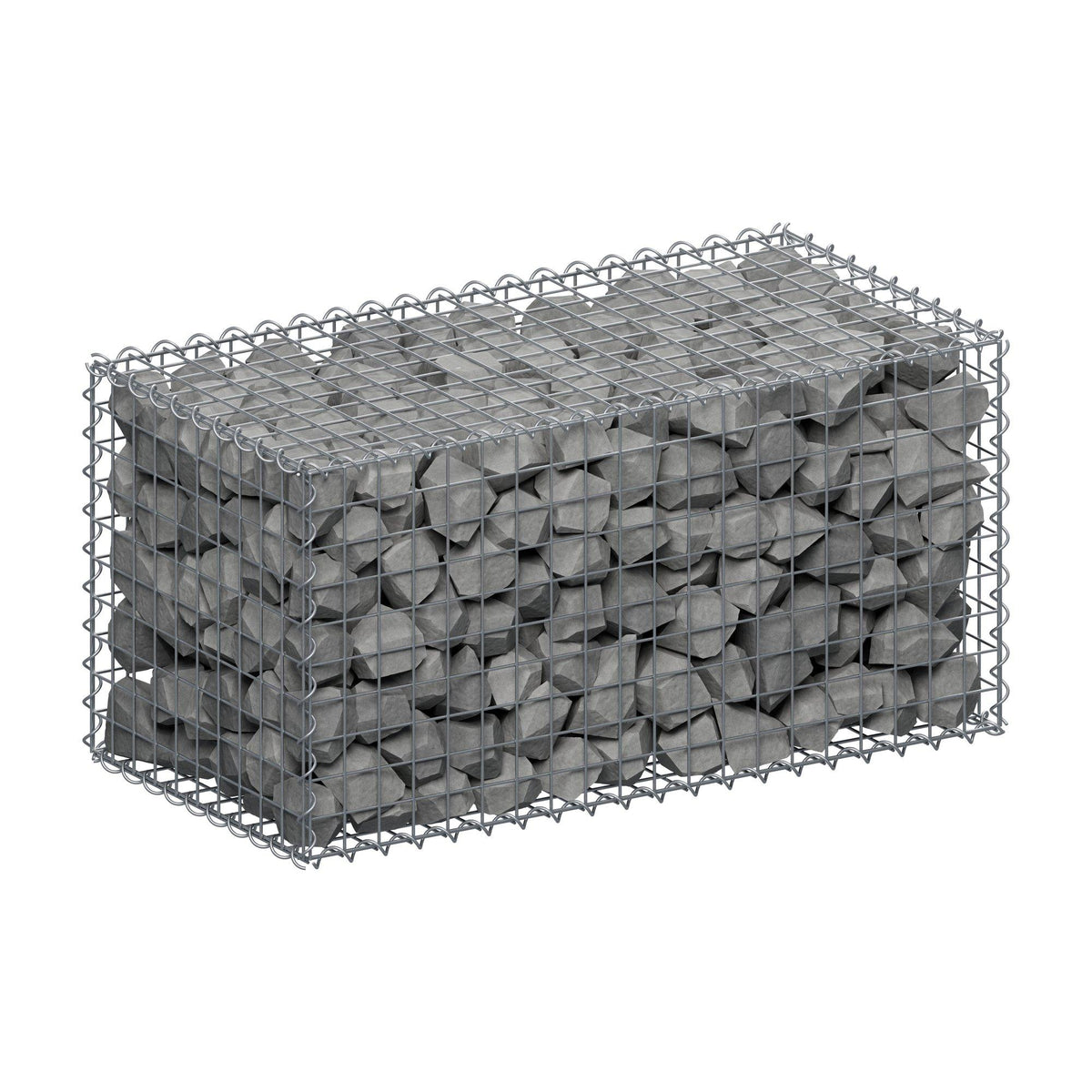 Gabion 100 cm x 50 cm x 50 cm (L x H x P), mailles 5 cm x 5 cm, spirale