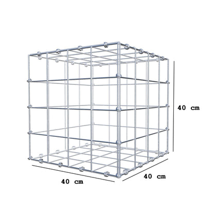 Gabbione 40 cm x 40 cm x 40 cm (L x H x P), maglia 10 x 10 cm, anello a spirale