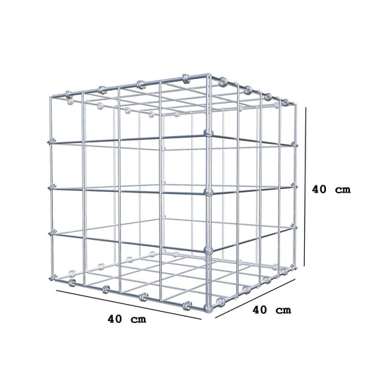 Gabbione 40 cm x 40 cm x 40 cm (L x H x P), maglia 10 x 10 cm, anello a spirale