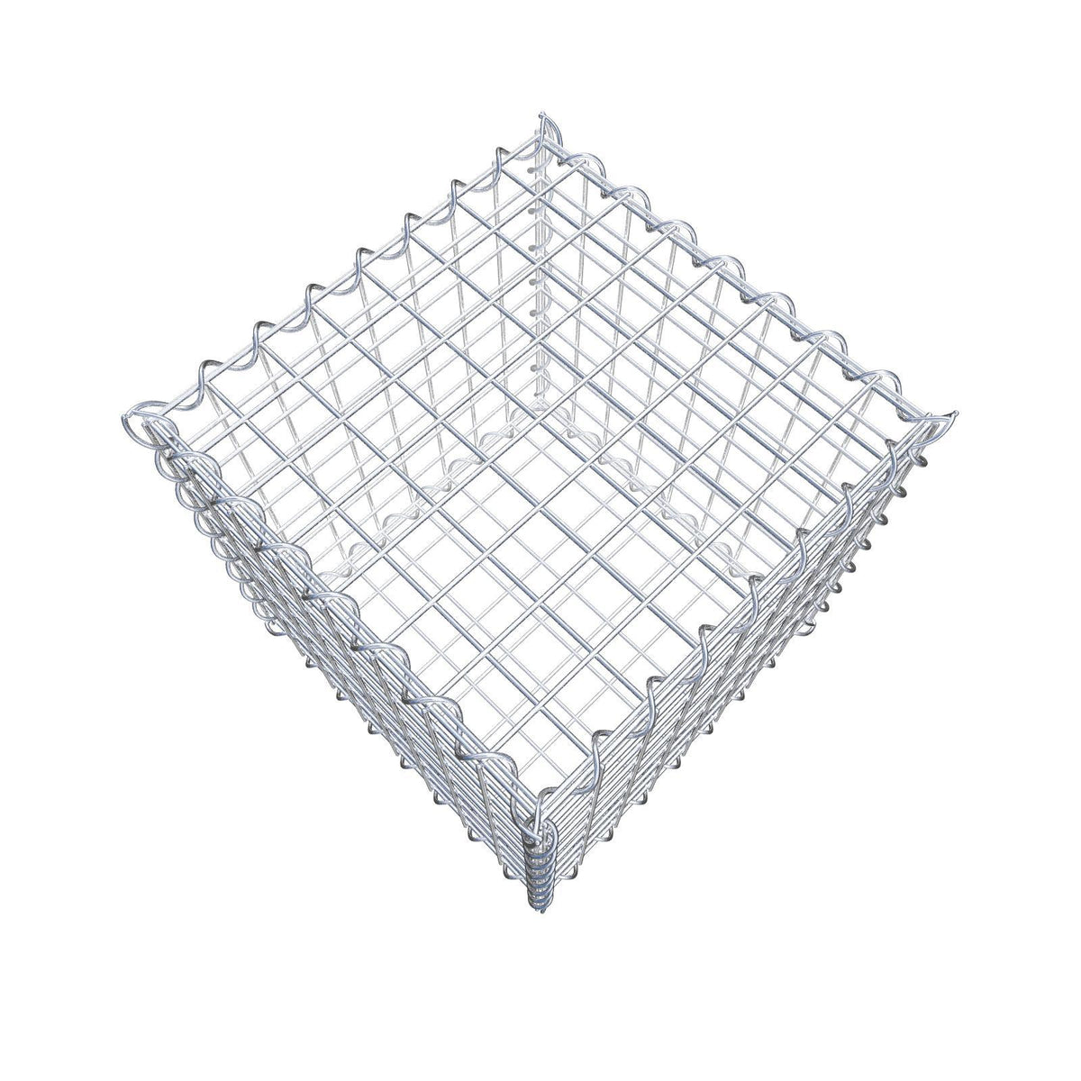 Gabione 40 cm x 40 cm x 40 cm (L x H x T), Maschenweite 5 cm x 5 cm, Spirale